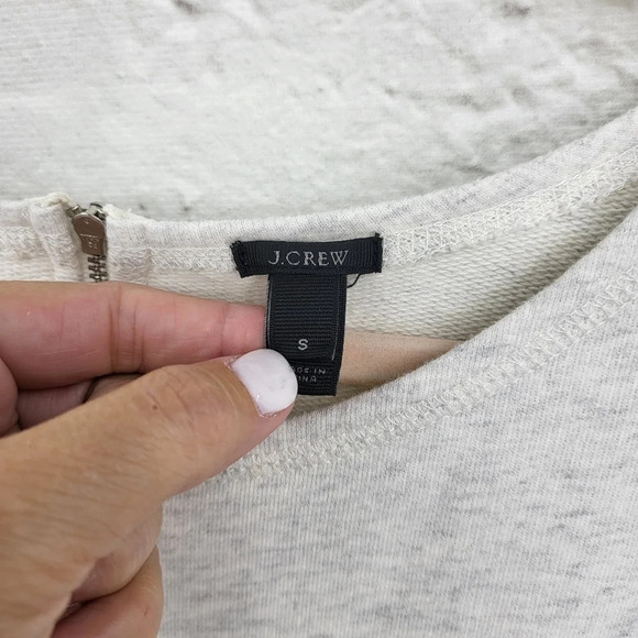 J Crew Sweatshirt Tunic Gray Back Zip Small - Picture 3 of 12